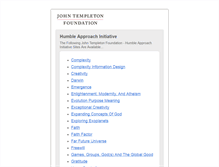 Tablet Screenshot of humbleapproach.templeton.org